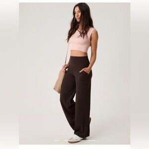 OFFLINE by aerie real me XTRA high waisted trouser in deep earth